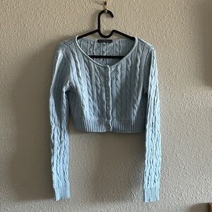Brandy Melville Light Blue Cable Knit Sweater